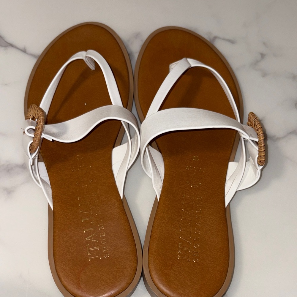 Italian Shoemakers White and Brown Sandals